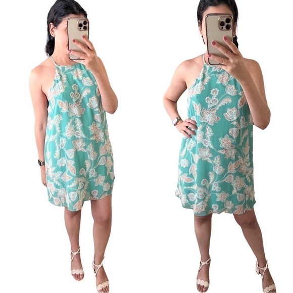 SHOW ME YOUR MUMU Gomez Mini Dress Printed Green Medium - Picture 1 of 5